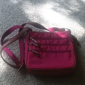 Pink and Brown Crossbody Bag by Bueno